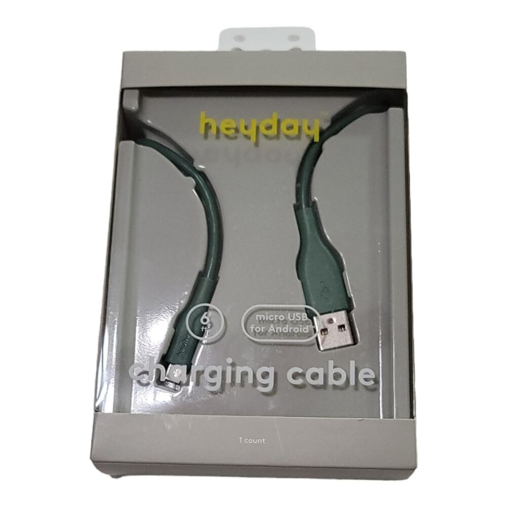 Heyday Micro USB Charging Green Cable 6ft Cord for Android